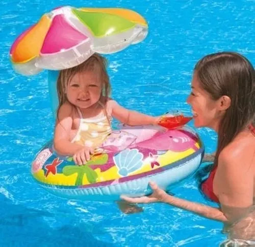 Flotador con sombrilla inflable niños